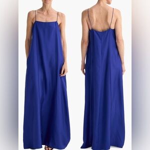 NEW Róhe Silk Strap Kaftan electric blue Maxi Dress SZ 40 US 8